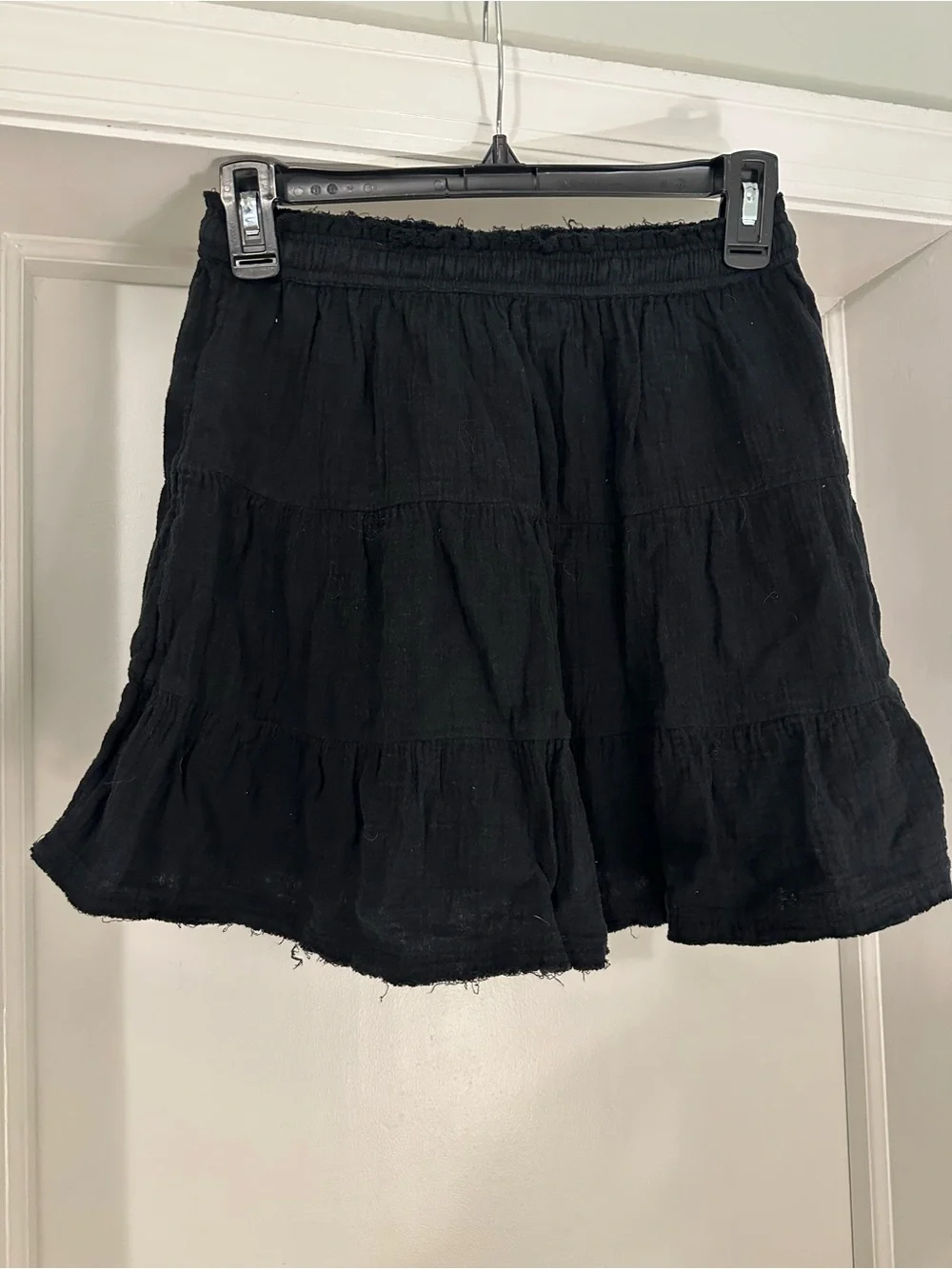 aerie Black Tiered Drawstring Skirt